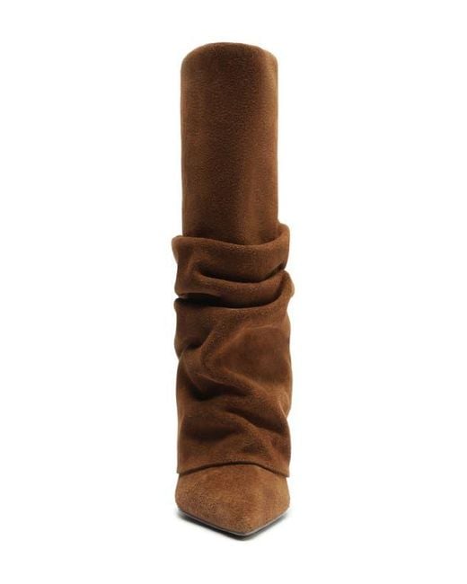 SCHUTZ SHOES Brown Mikki Up Cloak Pointed Toe Boot