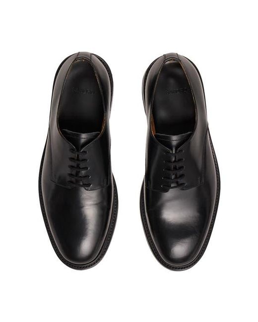 Sandro Black Glazed Leather Derbies for men