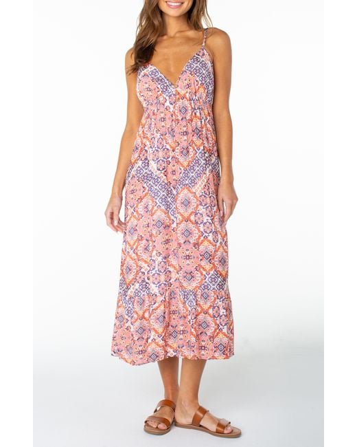 Roxy Red Warm Rays Midi Dress