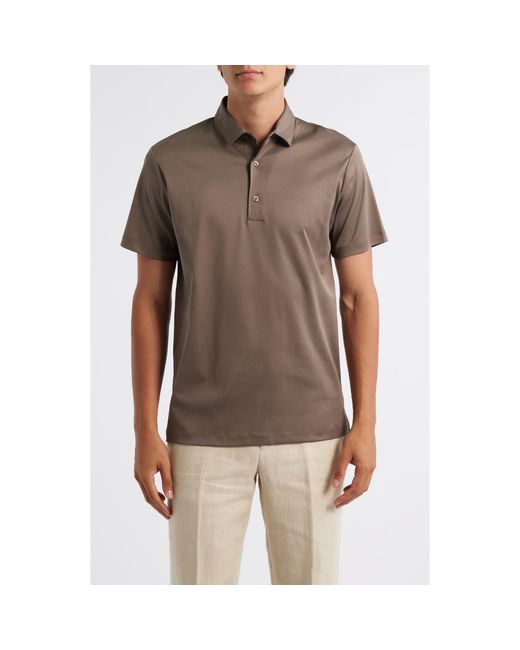 Aurélien Brown Aur1 Solid Cotton Polo for men