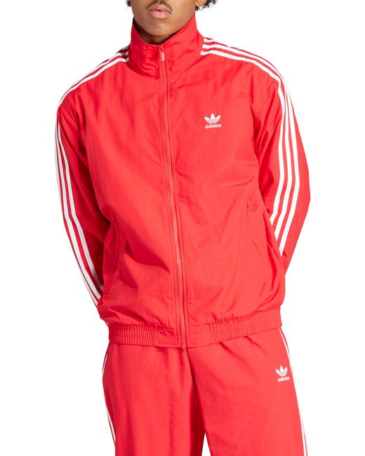 Adidas Red Adicolor Firebird Recycled Polyester Track Jacket for men