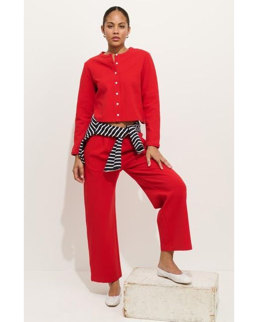 Alex Mill Red Coco Sport Stretch Cotton Cardigan