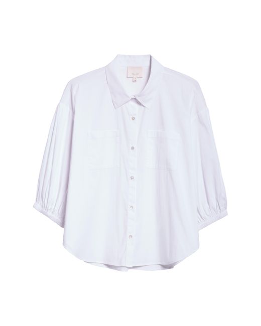Cinq À Sept White Alejandra Cotton Blend Button-up Shirt