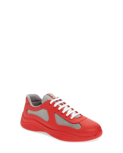 Red prada americas shop cup sneakers