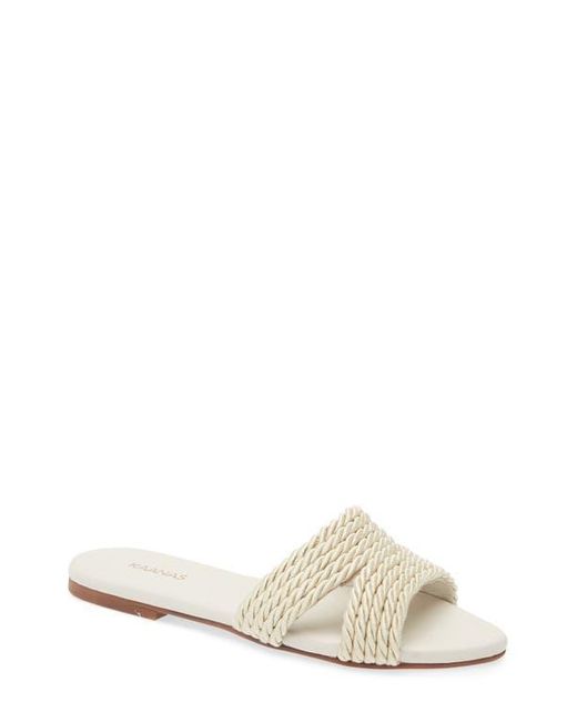 Kaanas White Ivy Slide Sandal