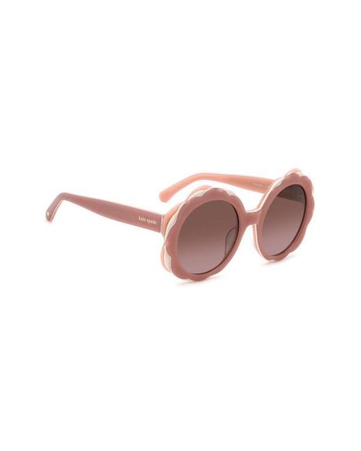 kate spade Pink and White Scallop Round Sunglasses Kate Spade Vivi 54Mm Round Sunglasses in Pink | Lyst main image 4