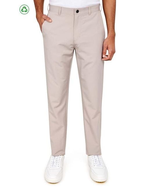Con.struct Natural Regular Fit Solid Flat Front Recycled Performance Golf Pants for men