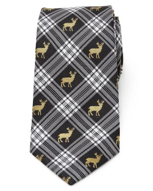 Cufflinks Inc. Gray Stag Plaid Silk Tie for men