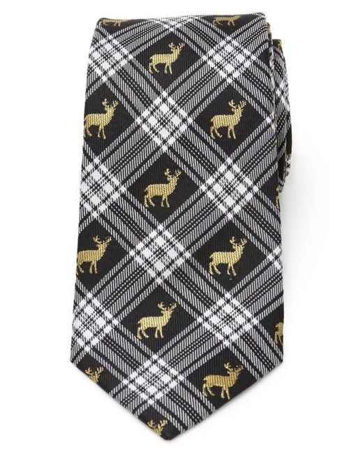 Cufflinks Inc. Gray Stag Plaid Silk Tie for men