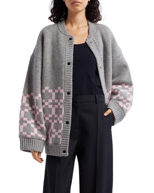 Stine Goya Black Tino Snap Front Wool Blend Sweater