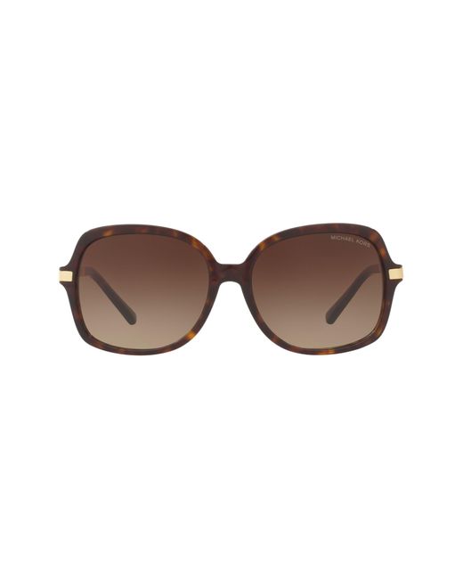 Michael Kors Mk2024 Adrianna Ii Square 310613 57m Dark Tortoise/brown Gradient Sunglasses For +free Complimentary Eyewear Care Kit