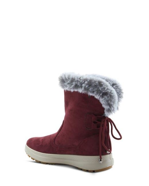 Flexus by Spring Step Red Snowbird Waterproof Faux Fur Boot