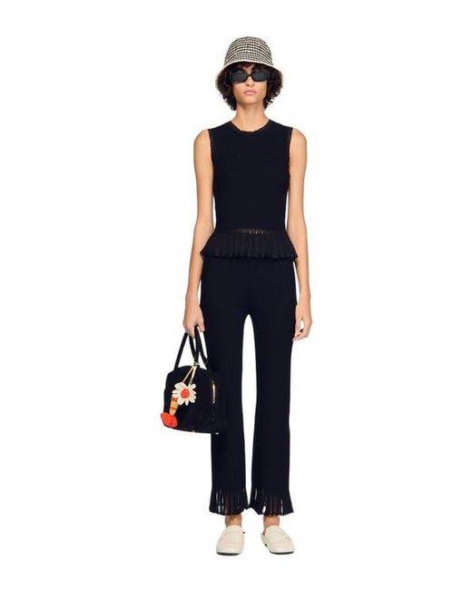 Sandro Ezmeh Suede Bag in Black | Lyst
