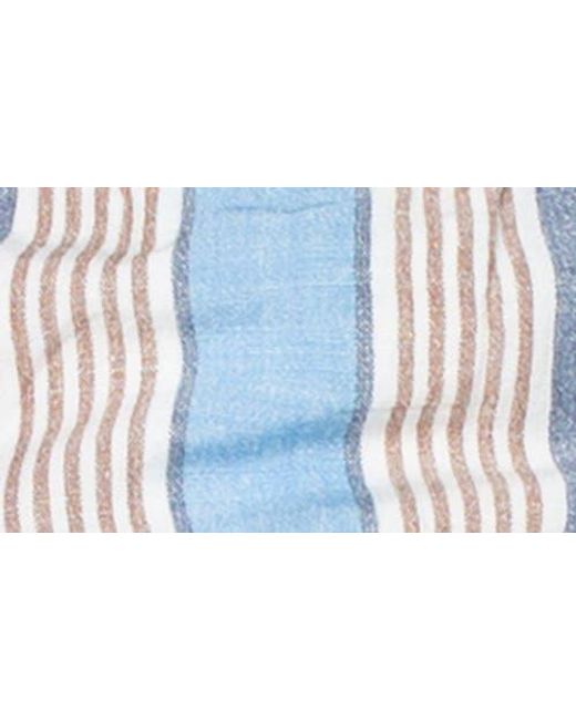 Roxy Blue Iyla Stripe Drawstring Shorts