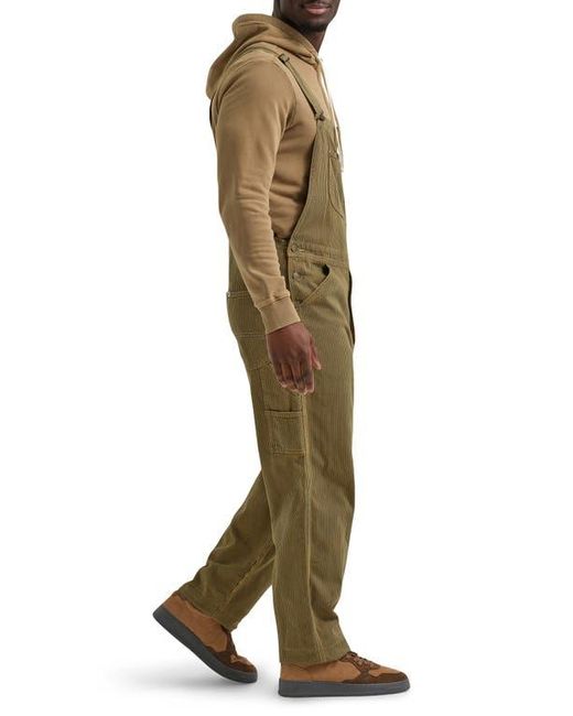 Lee Jeans Green Railroad Stripe Workwear Bib Overalls for men