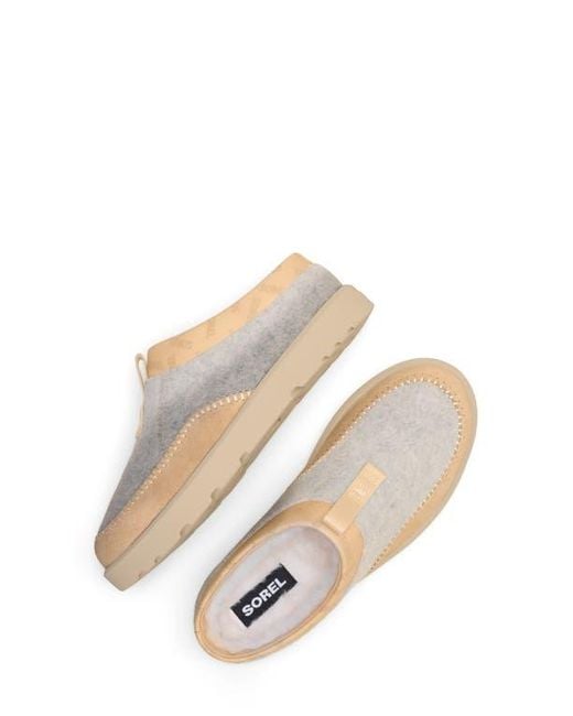 Sorel White Byways Faux Fur Lined Mule Slipper