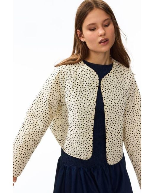 H&M White Oversized Quilted Jacket