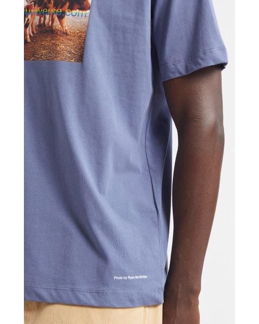 Sky High Farm Blue Gender Inclusive Pigs Farm Regenerative Cotton Graphic T-Shirt for men