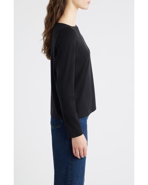 Eileen Fisher Black Bateau Neck Top