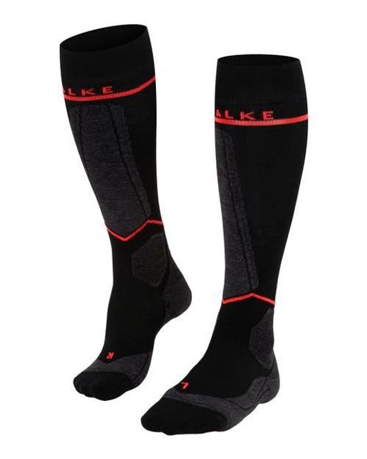 Falke Black Sk Compression Wool Ski Socks