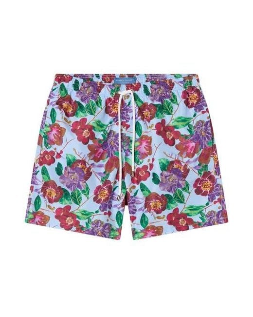Robert Talbott White Connery Drawstring Swim Trunk for men