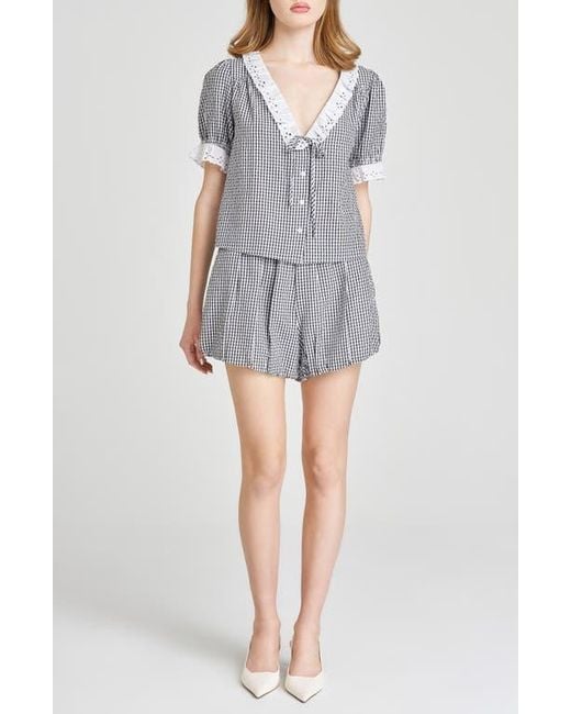 Wayf Gray X Styled By Coco! Maggie Gingham Bubble Shorts