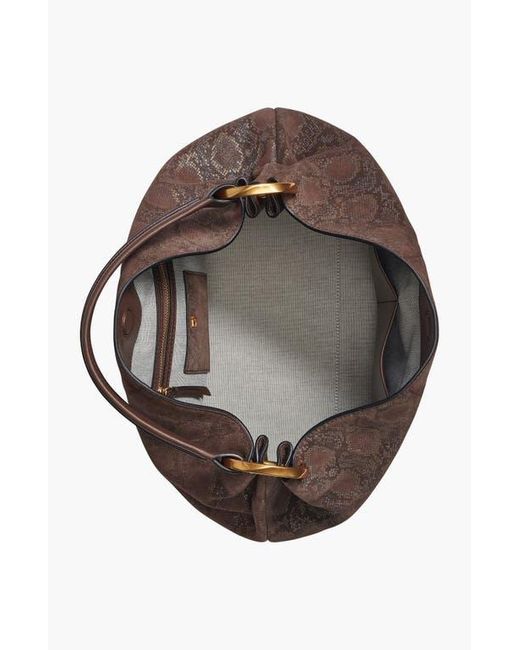 Donna Karan Brown Glenwood Python Suede Shoulder
