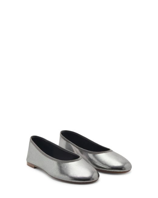 Mango Black Metallic Ballet Flat