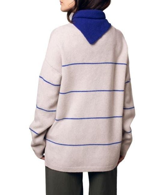 Celtic & Co. Gray Split Hem Slouch Funnel Neck Jumper