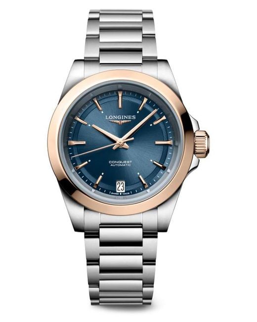 Longines Gray Conquest Automatic Bracelet Watch, 34Mm