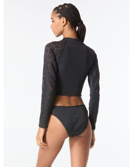 MICHAEL Michael Kors Gray Cropped Rash Guard