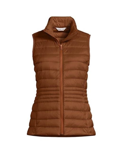 Lands' End Orange Wanderweight Packable Ultralight Down Vest