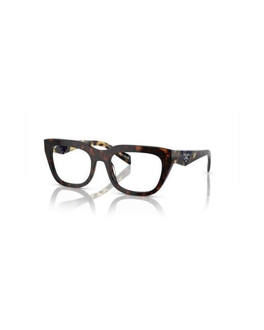 Prada Black 52Mm Irregular Optical Glasses