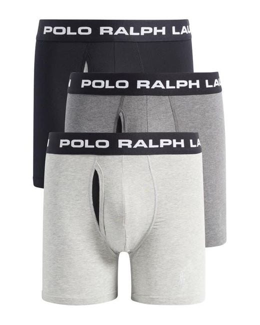 Polo Ralph Lauren Black Assorted 3-Pack Perfect Pouch Boxer Briefs for men