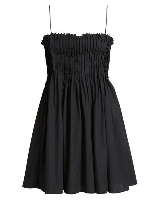 Mango Black Gaia Pintuck A-Line Dress