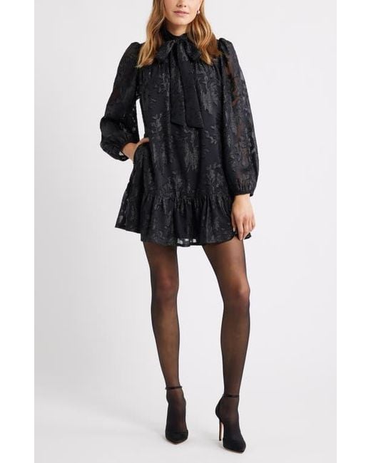 black long sleeve shift mini dress 18796 main image 0