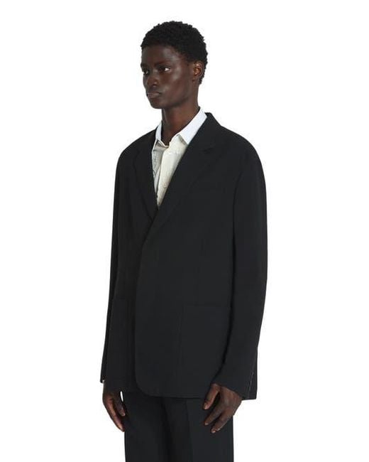 Lanvin Black Loose-Fitting Wool Jacket for men