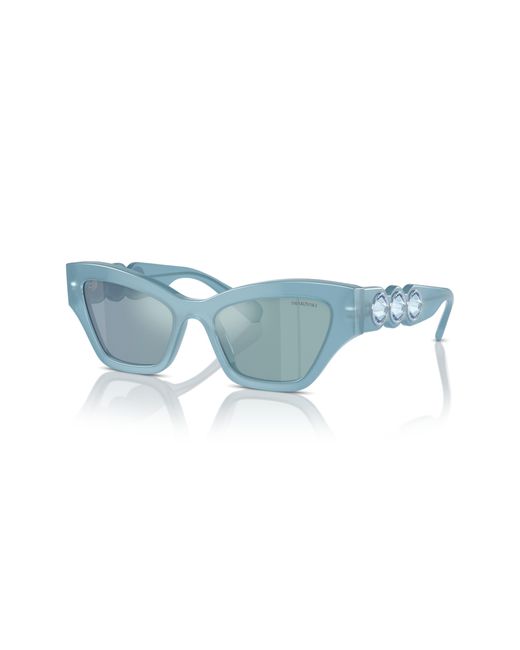 Swarovski Blue Imber 54mm Irregular Sunglasses for men