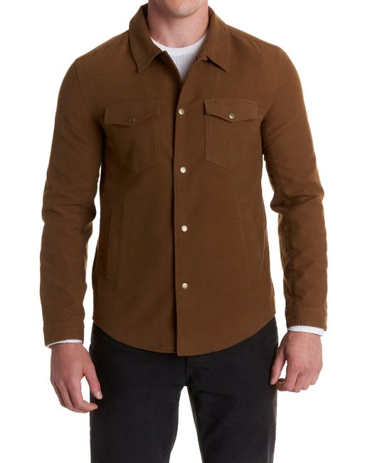 Billy Reid Cotton Moleskin Shirt Jacket in Tobacco (Brown) for Men | Lyst