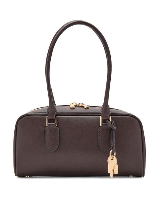 Mango Women's Brown Faux Leather Bowling Bag
