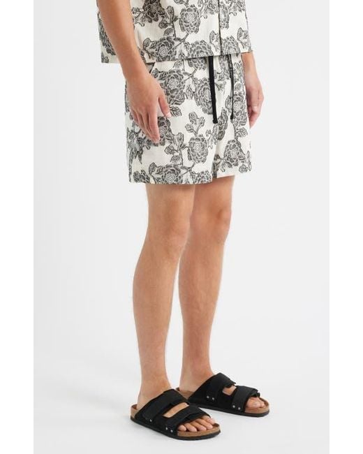 RIZORT White Nathan Floral Drawstring Shorts for men