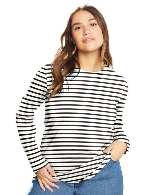 June + Vie Multicolor Long-Sleeve Crewneck One + Only Tee