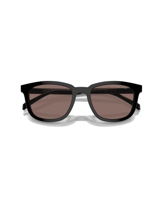 Prada Black 53mm Polarized Pillow Sunglasses for men