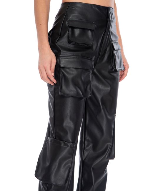 AFRM Black Sigmund Faux Leather Cargo Pants