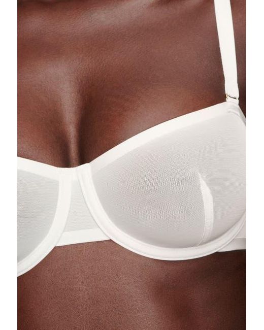 CUUP White The Balconette Mesh Underwire Bra