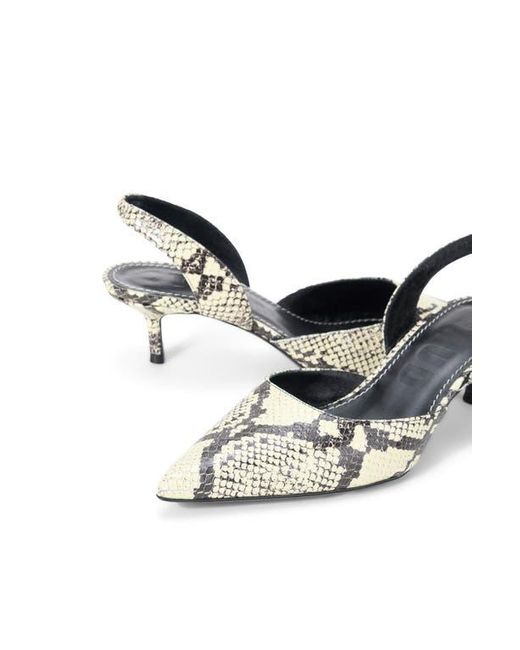 Staud Metallic Sebastian Slingback Pointed Toe Kitten Heel Pump