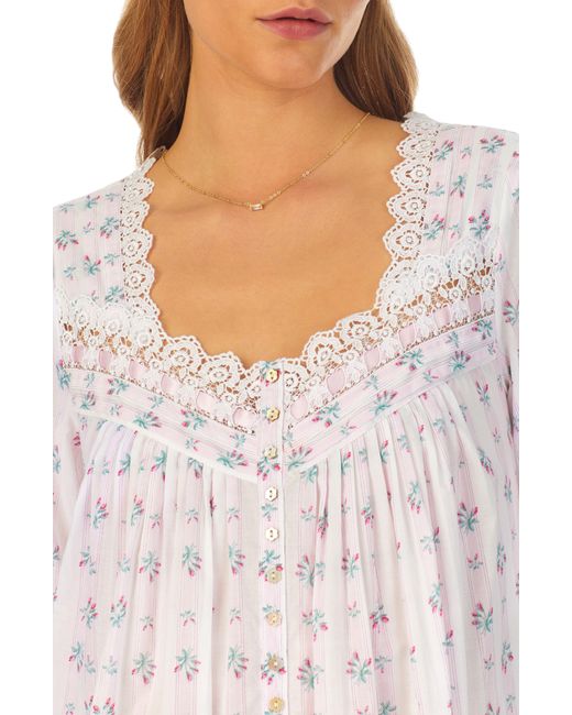 Eileen West White Long Sleeve Ballet Nightgown