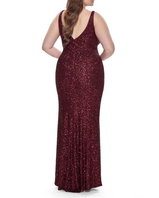 La Femme Red Plus Size Prom Dress
