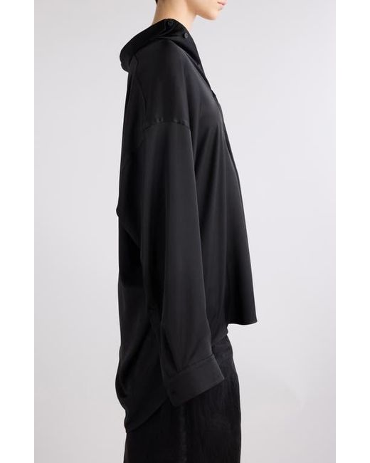 Balenciaga Black Bb Oversize Fluid Twill Button-Up Shirt