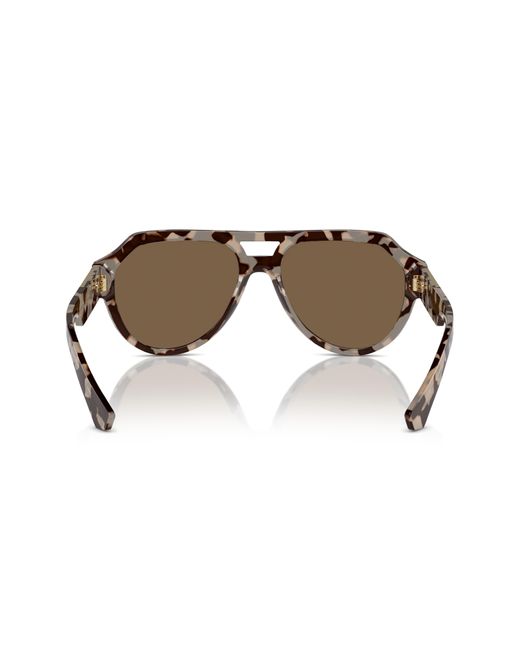Dolce & Gabbana Brown 56mm Square Aviator Polarized Sunglasses for men
